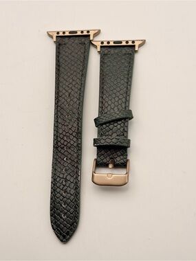 Heyday Apple Watch Snake & Leather Texture with brushed Gold, 42/44/45/46/49mm